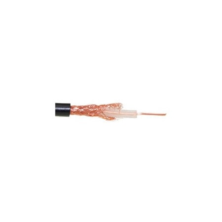 Cable Wholesale Bulk RG58/U Coaxial Cable, Black, 20 AWG, Solid Core, Braided Shield, Spool, 1000 foot 10X1-022NH